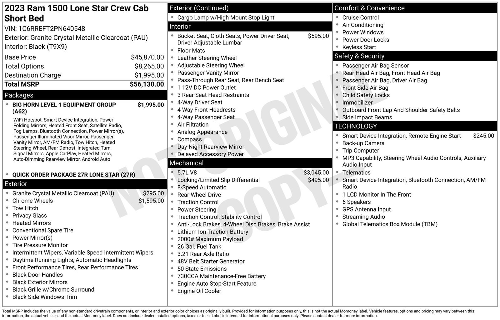 2023 RAM 1500 Big Horn/Lone Star