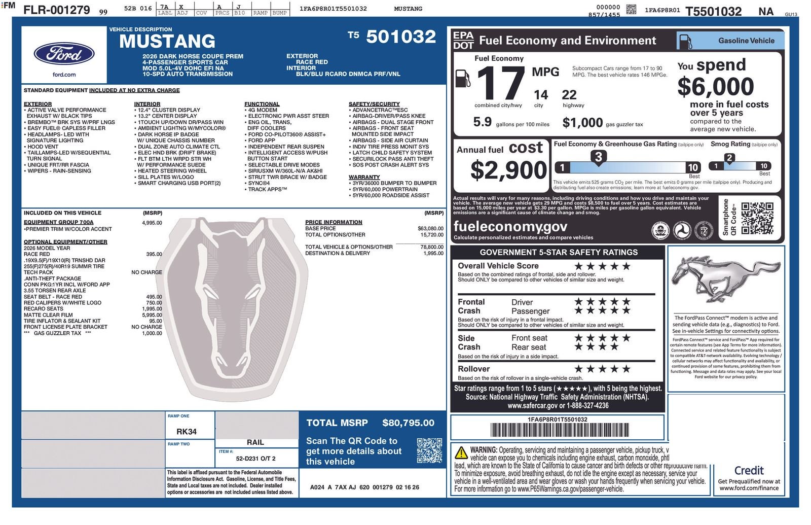 2026 Ford Mustang Dark Horse