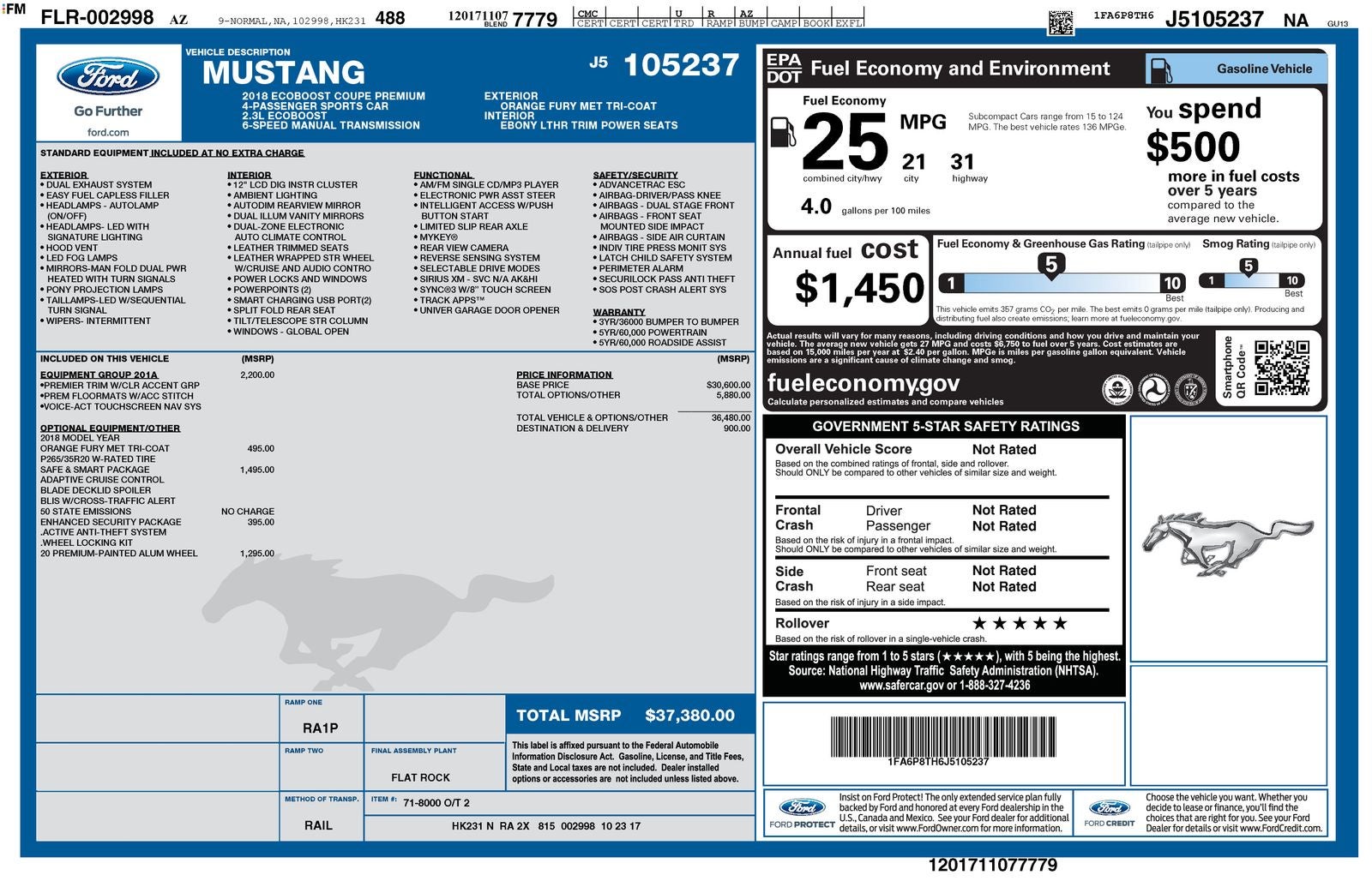 2018 Ford Mustang EcoBoost Premium