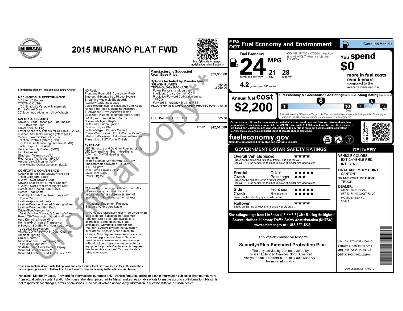 2015 Nissan Murano Platinum