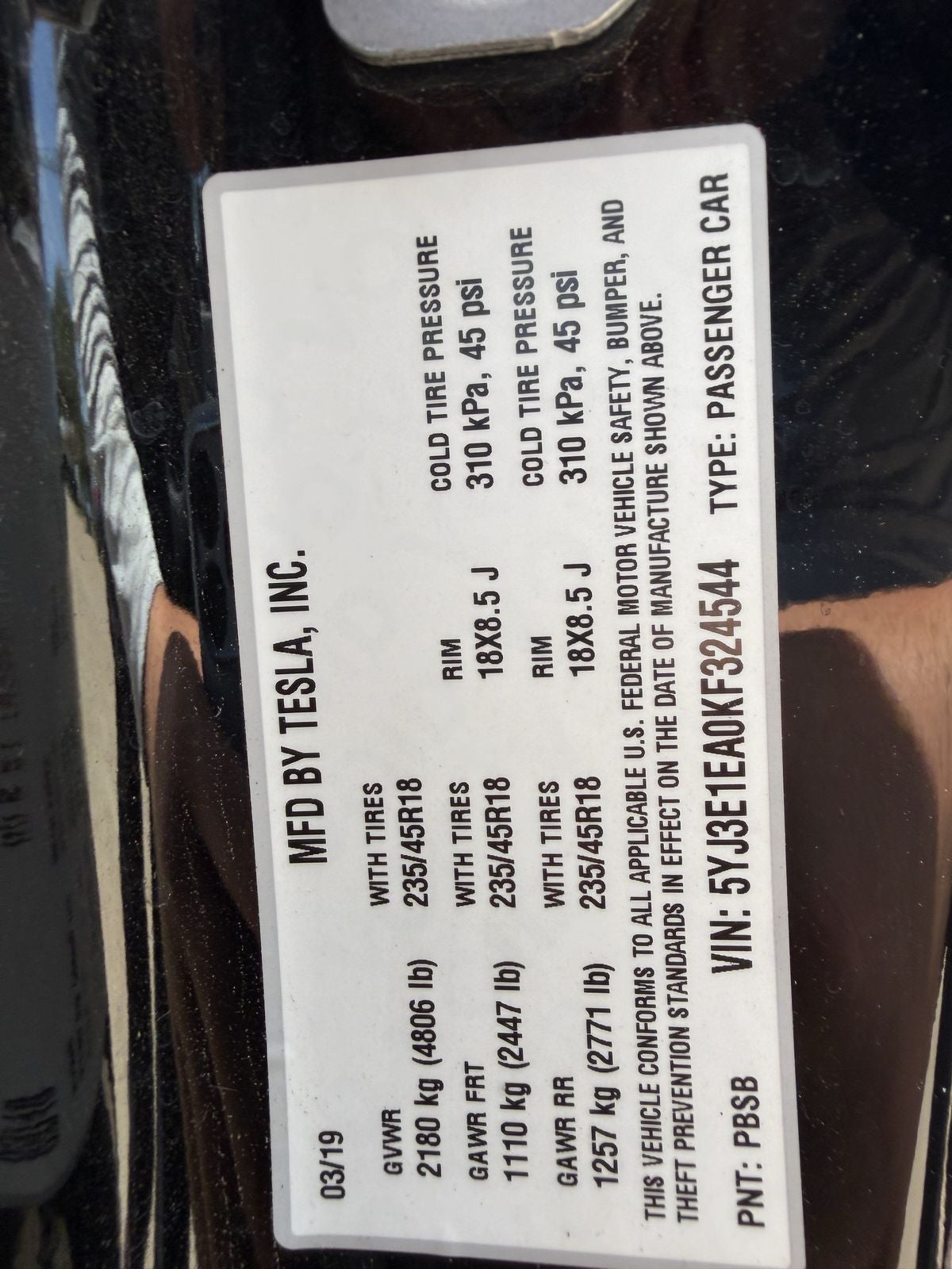 2019 Tesla Model 3 Long Range