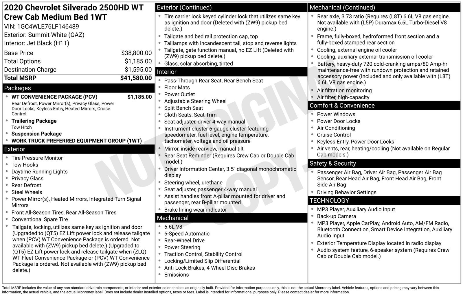 2020 Chevrolet Silverado 2500HD Work Truck