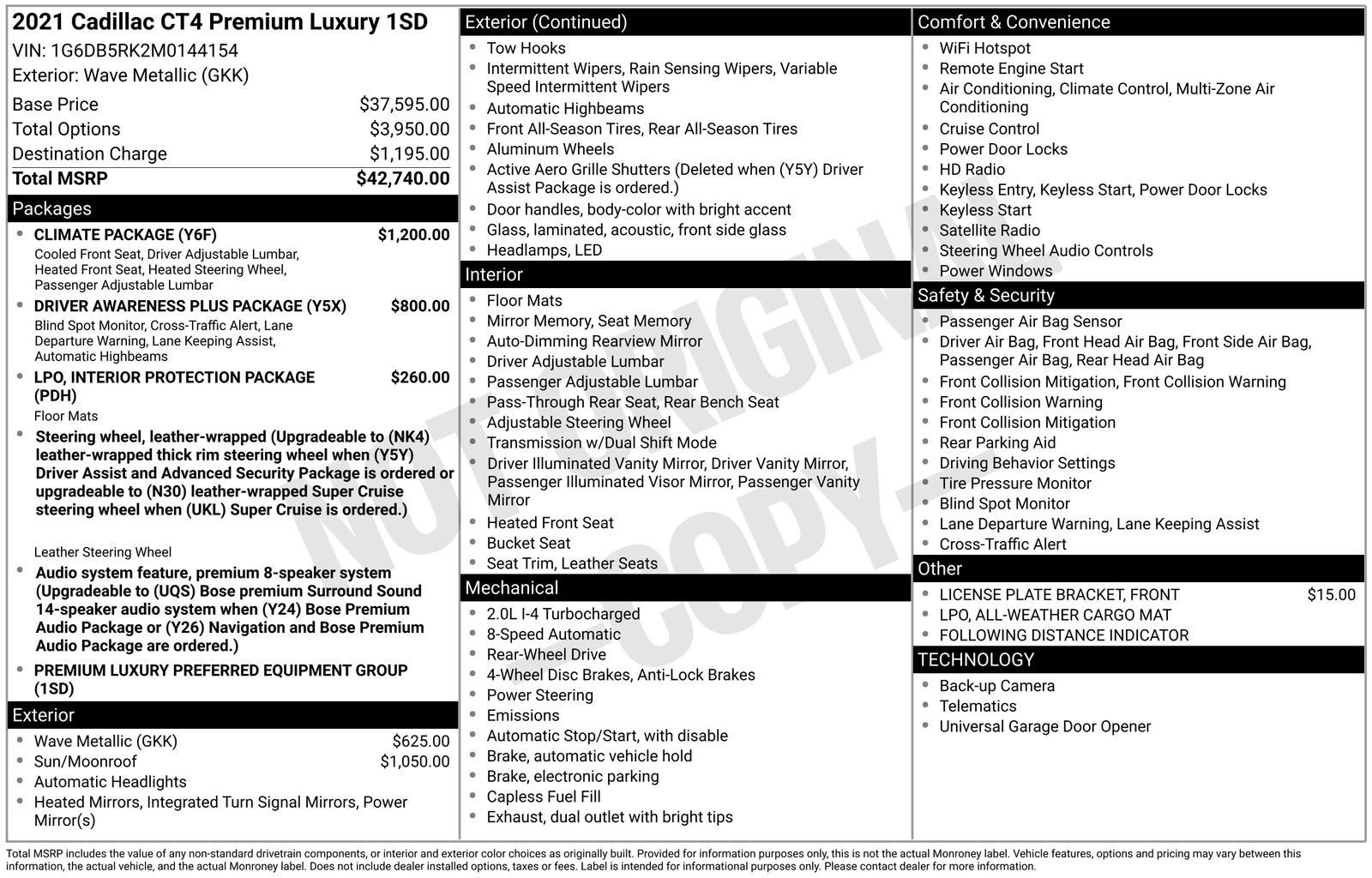 2021 Cadillac CT4 Premium Luxury