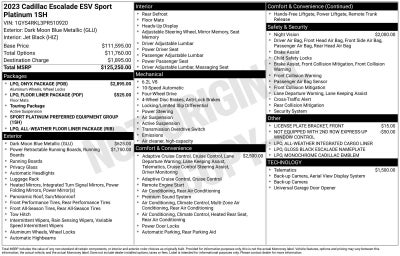2023 Cadillac Escalade ESV Sport Platinum