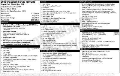 2026 Chevrolet Silverado 1500 ZR2