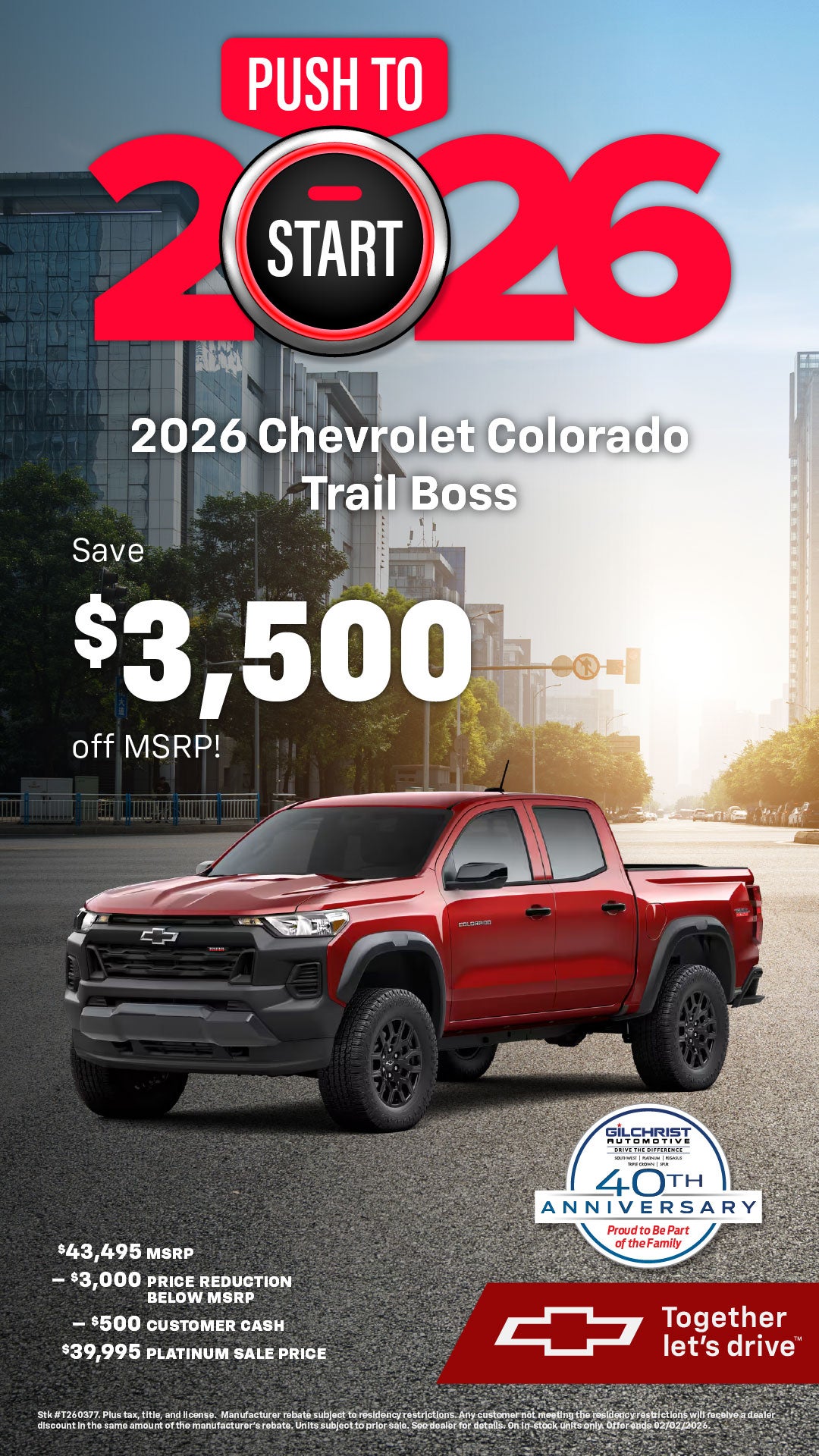Shop $3,500 Off MSRP on 2026 Chevrolet Colorado!