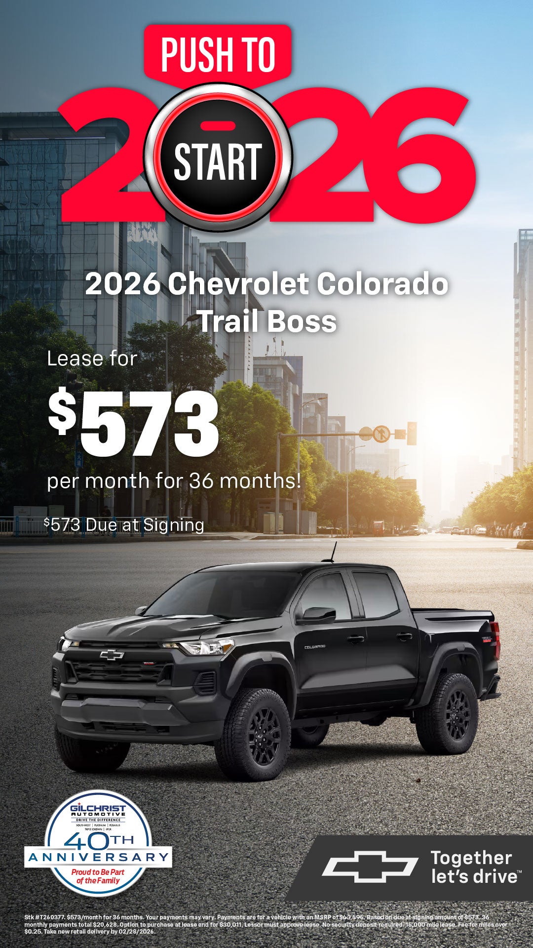 Shop $573/mo Lease Offer on 2026 Colorado Trail Boss!